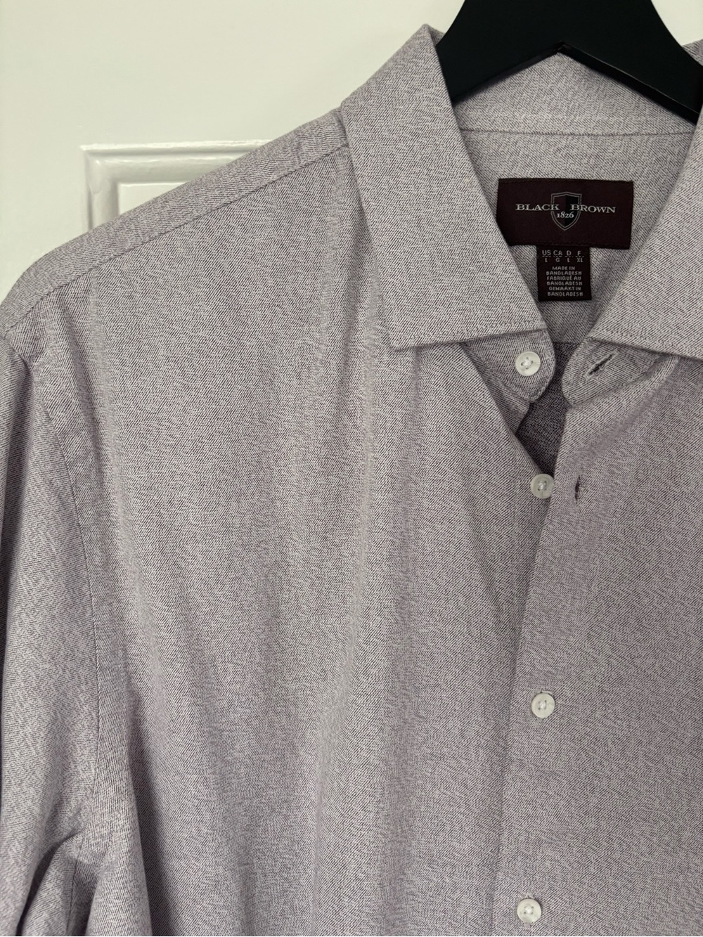 Black Brown 1826 Men's Long-Sleeve Dress Shirt — Light Gray, SIZE L - Picture 2 of 5